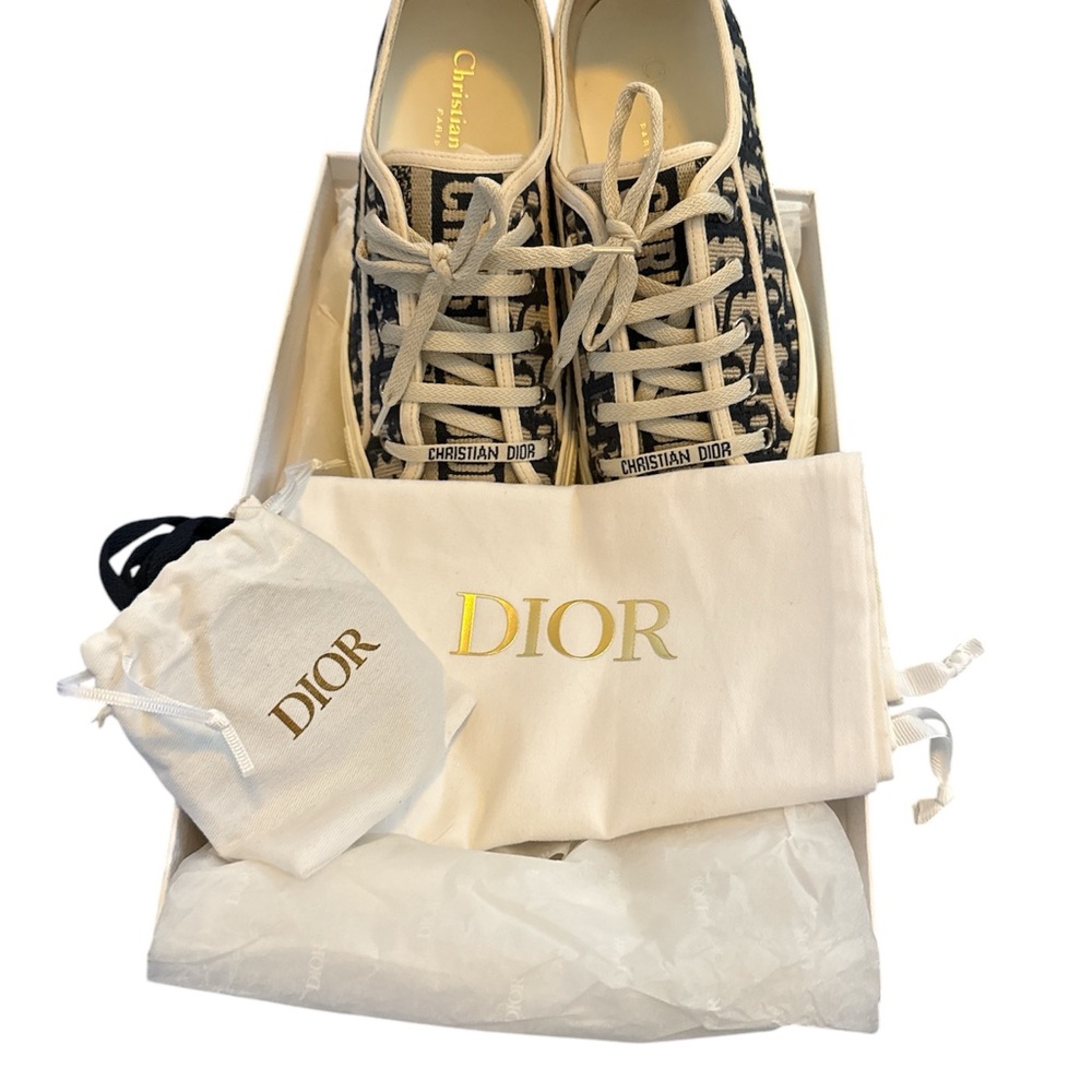 Dior walk’n’dior sneakers. size 8 Deep blue oblique embroidery - Picture 6 of 10
